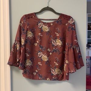 Women’s Plum Floral Lace Blouse